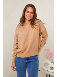 Soft Cashmere Sweter w kolorze karmelowym rozmiar: 38/40. Brązowe swetry klasyczne damskie Soft Cashmere, bez kołnierzyka. Za 152.99 zł.