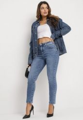 Niebieskie Jeansy Regular z Prostymi Nogawkami Ceffia. Niebieskie jeansy damskie Born2be. Za 59.99 zł.