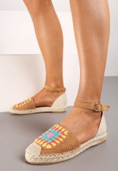 Brązowe Espadryle na Płaskiej Podeszwie Zapinane na Sprzączkę z Plecioną Podeszwą Laveda. Brązowe espadryle damskie Renee, bez wzorów, bez obcasa, na płaskiej podeszwie. Za 59.99 zł.