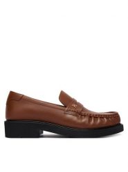 Tommy Hilfiger Mokasyny Th Square Toe Leather Loafer FW0FW08977 Brązowy. Brązowe mokasyny damskie Tommy Hilfiger, ze skóry, bez obcasa. Za 439.99 zł.