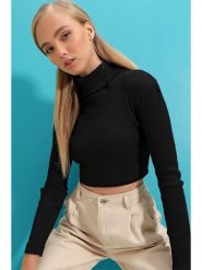 Trend Alacati Sweter w kolorze czarnym rozmiar: L. Czarne swetry klasyczne damskie Trend Alacati, l, z bawełny, bez kołnierzyka. Za 39.99 zł.