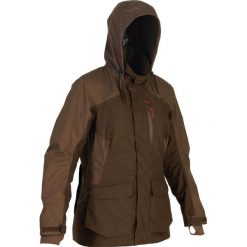Kurtka damska Solognac 500 WTP. Brązowe kurtki damskie SOLOGNAC, s, bez wzorów, ze skóry, bez kaptura. Za 399.99 zł.