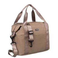 Shopperka beżowa Peterson PTN CTY-12. Brązowe torebki klasyczne damskie Peterson, z nylonu, przez ramię, bez dodatków. Za 89.99 zł.