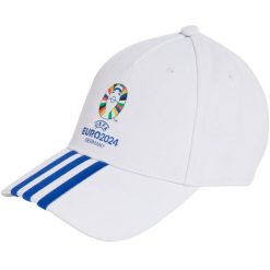 Czapka z daszkiem adidas UEFA EURO24™ Official Emblem. Białe czapki z daszkiem damskie Adidas, na lato, bez wzorów, z materiału. Za 65.00 zł.