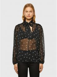 Diesel Clothes Koszula w kolorze czarno-białym rozmiar: S. Czarne koszule damskie Diesel Clothes, s, bez wzorów, bez kołnierzyka, bez ramiączek. Za 171.28 zł.