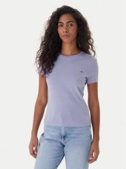 Tommy Jeans T-Shirt DW0DW20459 Niebieski Slim Fit. Niebieskie t-shirty damskie Tommy Jeans, m, bez wzorów, z bawełny, bez kołnierzyka. Za 119.99 zł.