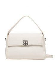 Calvin Klein Torebka Emblem Hw Pebble Shoulder Bag 25 LV04F3425G Biały. Białe torebki klasyczne damskie Calvin Klein, ze skóry, bez dodatków. Za 569.99 zł.