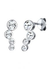 Elli Damskie kolczyki sztyfty Basic Geo z kryształami, srebro próby 925 Sterling Silver Kolczyki 1 ct. Szare kolczyki damskie Elli, srebrne, na sztyftcie. Za 203.99 zł.