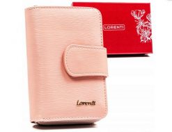 Portfel skórzany Lorenti 76115-SH-RFID-8 j. różowy. Czerwone portfele damskie LORENTI, bez wzorów, ze skóry. Za 100.00 zł.