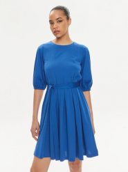 Weekend Max Mara Sukienka koktajlowa Jumbo 2415621072650 Niebieski Regular Fit. Niebieskie sukienki damskie Weekend Max Mara, bez wzorów, z bawełny, wizytowe, bez ramiączek. Za 499.99 zł.