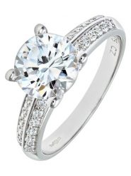 Revoni Złoty pierścionek z cyrkoniami rozmiar: 50. Szare pierścionki damskie Revoni, z cyrkonią, złote. Za 2,383.99 zł.