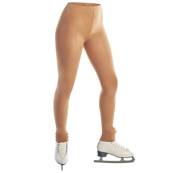 Rajstopy do łyżwiarstwa figurowego Axelys bez stóp. Brązowe rajstopy AXELYS, bez wzorów, z elastanu. Za 59.99 zł.