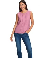 Heine Bluzka w kolorze jasnoróżowym rozmiar: 48. Różowe bluzki damskie Heine, bez wzorów, bez kołnierzyka, bez ramiączek. Za 28.24 zł.