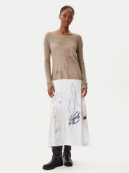 Desigual Sukienka codzienna Kala 25WWVK25 Biały Slim Fit. Białe sukienki damskie Desigual, bez wzorów, z syntetyku, bez ramiączek. Za 559.99 zł.