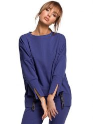 Made of emotion Bluza w kolorze niebieskim rozmiar: XXL/3XL. Niebieskie bluzy damskie Made Of Emotion, xl, bez wzorów, bez kaptura. Za 191.07 zł.