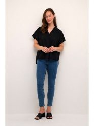 CULTURE Bluzka "Camille" w kolorze czarnym rozmiar: L/XL. Czarne bluzki damskie Culture, l, bez wzorów, z bawełny, bez kołnierzyka, bez ramiączek. Za 105.63 zł.