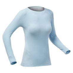 Koszulka termoaktywna narciarska damska Wedze BL 900 breath seamless. Białe koszulki damskie WED'ZE, l, bez wzorów, z elastanu, bez kołnierzyka, bez ramiączek. W wyprzedaży za 149.99 zł.