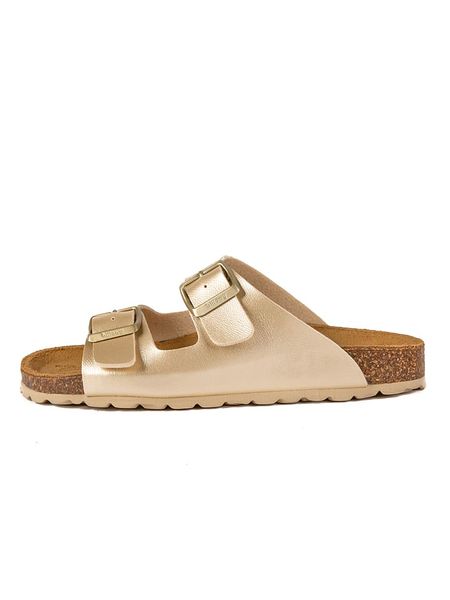 Little Sky Klapki w kolorze złotym rozmiar: 37. Żółte klapki damskie Little Sky, bez wzorów, z otwartym noskiem, bez obcasa, bez zapięcia. Za 133.95 zł.