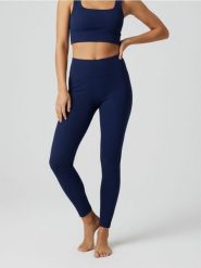 Sportowe legginsy bezszwowe - granatowy. Niebieskie legginsy sportowe damskie Sinsay, l, bez wzorów. Za 35.99 zł.