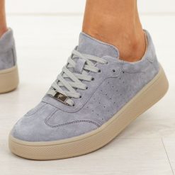 Szare skórzane półbuty damskie Filippo Dp7524/26. Szare półbuty damskie Filippo, na jesień, bez wzorów, z jeansu, z okrągłym noskiem, bez obcasa, na płaskiej podeszwie, bez zapięcia. Za 239.00 zł.