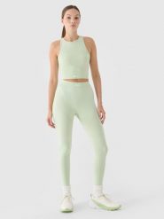 4F Legginsy treningowe z wysokim stanem damskie - turkusowe XS/S. Niebieskie legginsy damskie 4F, s, bez wzorów, z dzianiny. W wyprzedaży za 59.99 zł.