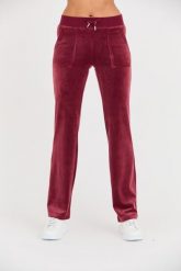 JUICY COUTURE Bordowe spodnie dresowe Del Ray Pocket Pant. Czerwone spodnie dresowe damskie Juicy Couture, s, bez wzorów, z dresówki. W wyprzedaży za 362.99 zł.