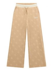 Guess Spodnie dresowe J5BQ17 K1902 Beżowy Wide Leg. Brązowe spodnie dresowe dziewczęce Guess, z aplikacjami, z dresówki. Za 249.99 zł.