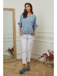 Plume Bluzka "Dress" w kolorze błękitnym rozmiar: M. Niebieskie bluzki damskie Plume, m, bez wzorów, bez kołnierzyka, bez ramiączek. Za 180.06 zł.