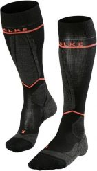 Damskie skarpety narciarskie Falke Compression. Czarne skarpetki damskie Falke, bez wzorów, z materiału. Za 356.99 zł.