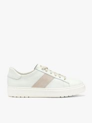 Kremowe skórzane półbuty. Białe półbuty damskie Ryłko, bez wzorów, ze skóry, z okrągłym noskiem, bez obcasa, na płaskiej podeszwie, bez zapięcia. Za 429.99 zł.