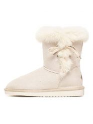 ISLAND BOOT Botki zimowe "Christy" w kolorze kremowym rozmiar: 39. Brązowe botki damskie Island Boot, na zimę, z materiału, bez obcasa, bez zapięcia. Za 165.99 zł.