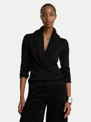 LAUREN RALPH LAUREN Sweter 200P14042001 Czarny Relaxed Fit. Czarne swetry klasyczne damskie Lauren Ralph Lauren, m, z bawełny, bez kołnierzyka. Za 806.99 zł.