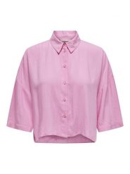 ONLY Koszulka w kolorze jasnoróżowym rozmiar: XL. Różowe bluzki damskie Only, xl, bez wzorów, bez kołnierzyka, bez ramiączek. Za 57.06 zł.