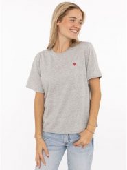 Zwillingsherz Koszulka w kolorze szarym rozmiar: M. Szare bluzki damskie Zwillingsherz, m, bez wzorów, z bawełny, bez kołnierzyka, bez ramiączek. Za 82.99 zł.