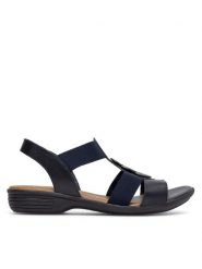 Go Soft Sandały WI16-956-08 Granatowy. Niebieskie sandały damskie GO SOFT, bez wzorów, ze skóry, bez obcasa, na płaskiej podeszwie, bez zapięcia. Za 139.99 zł.
