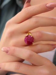 Pierres delicates Pozłacany pierścionek z agatem rozmiar: onesize. Różowe pierścionki damskie Pierres delicates, z agatem, pozłacane. Za 70.08 zł.