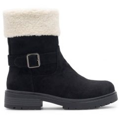 Botki Clara Barson. Czarne botki damskie Clara Barson, bez obcasa, na płaskiej podeszwie, bez zapięcia. Za 169.99 zł.