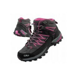 Buty damskie trekkingowe CMP Rigel wodoodporne. Czarne obuwie sportowe damskie CMP, z materiału, bez zapięcia. Za 359.99 zł.