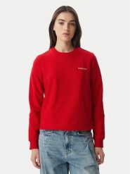 Tommy Jeans Bluza Ess Logo DW0DW22829 Czerwony ciemny Regular Fit. Czerwone bluzy damskie Tommy Jeans, s, bez wzorów, z bawełny, bez kaptura. Za 329.99 zł.