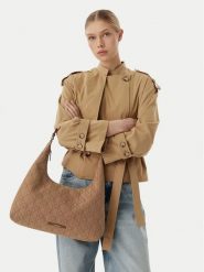 Calvin Klein Torebka Emblem Jacquard LV04F3635G Brązowy. Brązowe torebki klasyczne damskie Calvin Klein, z materiału, bez dodatków. Za 569.99 zł.