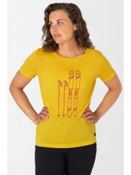 Super.natural Koszulka "Skiing" w kolorze żółtym rozmiar: XS. Żółte koszulki damskie super.natural, xs, bez wzorów, z wełny, bez kołnierzyka, bez ramiączek. Za 100.99 zł.