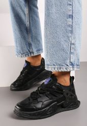 Czarne Sneakersy Echowen. Czarne obuwie sportowe damskie Born2be, przed kostkę, bez zapięcia. Za 99.99 zł.