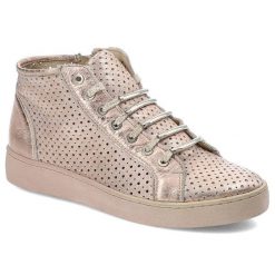 Różowe Trampki Marshall Skórzane Buty Damskie. Czerwone trampki damskie Marshall, w ażurowe wzory, ze skóry, bez zapięcia. Za 279.00 zł.