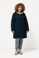 Damskie Kurtka funkcyjna HYPRAR 3 w 1 wodoodporna kieszenie na zamek. Niebieskie kurtki damskie Ulla Popken, plus size, bez wzorów, z materiału, z kapturem. Za 849.99 zł.