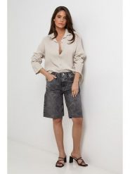 Lin Passion Lniana koszula w kolorze beżowym rozmiar: 40/42. Brązowe koszule damskie Lin Passion, bez wzorów, ze lnu, klasyczne, bez kołnierzyka, bez ramiączek. Za 130.99 zł.