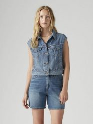Levi's Kamizelka dżinsowa w kolorze niebieskim rozmiar: L. Niebieskie kamizelki damskie Levi's, l, bez wzorów, bez kaptura. Za 141.95 zł.