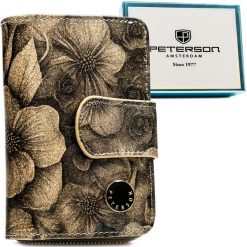 Portfel damski Peterson PTN PS115-FDS złoty. Żółte portfele damskie Peterson, bez wzorów, ze skóry. Za 99.99 zł.