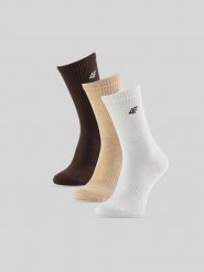 4F Skarpetki długie (3-pack) damskie - multikolor 39-42. Skarpetki damskie 4F, bez wzorów, z bawełny. Za 59.99 zł.