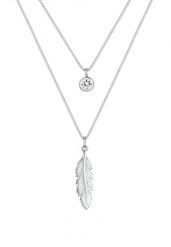 Elli Damskie pióra Boho z kryształami, srebro próby 925 Sterling Silver Naszyjniki 1 ct. Szare naszyjniki damskie Elli, srebrne. Za 303.99 zł.