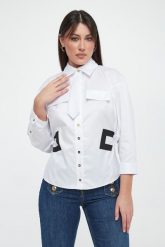 Koszula damska z krawatem ELISABETTA FRANCHI. Koszule damskie Elisabetta Franchi, bez wzorów, bez kołnierzyka, bez ramiączek. Za 2,169.00 zł.